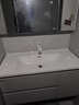 浪鲸浴室柜洗手盆柜组合陶瓷一体盆奶油风卫生间洗脸盆柜组合洗漱台 浅灰色|智能美妆除雾镜柜100cm 实拍图