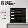得力（deli）4层办公桌书桌桌面收纳盒文件柜收纳柜抽屉式 A4拉手资料 带索引标签学科试卷分类收纳 黑9772A 实拍图
