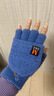 迪淑琪儿童手套秋冬季男孩防寒6-12岁保暖男童半指翻盖五指小学生写字 M标（天蓝）10-18岁 均码 实拍图