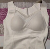 猫人女士保暖背心女桑蚕丝内衣罗纹蕾丝秋冬带胸垫吊带免穿文胸白色L 实拍图