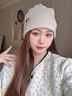 爱宝适月子帽秋冬产后孕妇出院双层防风产妇帽睡眠帽堆堆帽米色 M482 实拍图