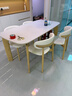 冬熊大象腿餐桌原木奶油风实木岩板餐桌家用桌子日式小户型 1.6米餐桌+椅*4（原木/贝壳椅） 【进口白蜡木】纯白色哑光桌面 实拍图