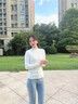 相伊恋人半高领针织衫女外穿25年百搭显瘦内搭蕾丝边打底衫加厚保暖毛衣 白色【春秋常规款】 均码 【80-140斤】 实拍图