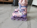乐秀（ROADSHOW）轮滑鞋儿童溜冰滑冰鞋可调男女童专业轮滑鞋6-12岁初学RX1S滑轮鞋 粉紫R8原厂套装【送护臀大礼包】 M 中码(32-35适合4-7岁) 实拍图
