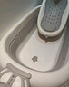 iuu婴儿洗澡盆 可折叠宝宝浴盆大号 洗澡神器躺托浴架新生儿童用品 【北欧灰】+脸盆*3 材质：FAD食品级材质检测认证 实拍图