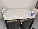 丰舍 餐桌 可变圆桌伸缩折叠实木岩板餐桌椅组合现代轻奢餐桌餐厅饭桌 黑白色-雪山白岩板-101皮椅 【1.35米】 一桌6椅 实拍图