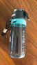 富全喷雾运动水杯儿童学生专用夏季水壶大容量Tritan塑料便携喷水杯子 黑蓝色【喷雾+吸管+刻度】780ml 实拍图