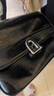 拉菲斯汀包包女包2025新款牛皮通勤单肩斜挎包品牌A字门腋下小方包 622037 飒飒黑【JD专供】 实拍图