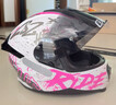 LS2情侣摩托车头盔男女机车赛车四季全盔儿童盔防雾大尾翼802 特白/粉红摩擦 3XL(建议59-61头围) 实拍图