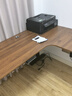 罗森（LUOSEN）转角双电机电动升降电脑桌 家用办公电竞桌学习书桌L型拐角工作台 胡桃色（右转角）-南洋楹木 120*100cm（电动款-双电机） 实拍图