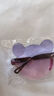 新款萌可爱圆框小熊儿童太阳镜夏款遮阳眼镜潮流渐变色宝宝墨镜 上粉下白 实拍图