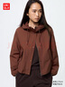 优衣库女装休闲连帽短外套/时尚百搭25秋冬新款479229 37 栗色 XL /165/92A 实拍图
