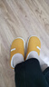 朴西冬季灯芯绒男士室内棉拖鞋保暖加绒厚底情侣居家 黄色 36-37 实拍图