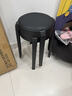 塑料凳子加厚家用餐厅吃饭软包圆凳可叠放备用椅子现代简约高板凳 2把雅黑色【甄选软包-纵享舒适】 实拍图