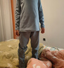 左西儿童保暖内衣套装男童秋衣秋裤5A抑菌秋冬睡衣家居服 浅蓝色 130 实拍图