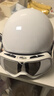 劲悦途复古头盔208  3C摩托车机车盔四季通用 个性电动车半盔 闪光白（配镀银风镜） 头围可调（54-60cm） 实拍图