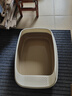 美卡升级款半封闭猫砂盆特大号踏板敞开式防外溅防臭猫厕所便盆银灰色 实拍图