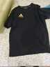 阿迪达斯 （adidas）T恤男夏季运动透气轻薄宽松棉短袖 黑/金 XL 实拍图