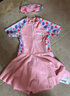佑游儿童泳衣女中大童女孩游泳衣训练连体速干游泳装32625粉色短袖5XL 实拍图