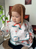 爱宝适儿童罩衣长袖款婴儿吃饭围兜防水耐脏宝宝画画衣反穿云边狮趣G033 实拍图