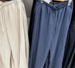 优衣库女装麻混纺松紧长裤/休闲裤473791 69 藏青色 XL /165/78A 实拍图