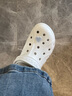卡骆驰（CROCS）洞洞鞋贝雅男鞋女鞋轻便耐磨一脚蹬拖鞋休闲鞋|10126 白-100 41 /42(260mm) 实拍图