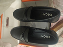 宜驰（EGCHI）女鞋子单中老年妈妈鞋子女士皮鞋乐福鞋 H7523 黑色 38 实拍图