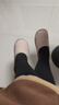 洁丽雅亚麻拖鞋女四季一次性室内家居静音家用防滑地板棉麻布拖鞋男春秋 卡其色 38-39 (适合37-38码) 实拍图