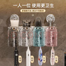 KAMAN吸盘牙刷置物架免打孔漱口杯刷牙杯壁挂式家庭卫生间牙刷牙膏架子 升级吸盘/加厚【三杯款】1套 实拍图