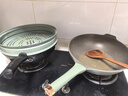 荣事达（Royalstar）有钛不粘锅炒锅微压锅健康防粘炒菜锅家用燃气灶电磁炉通用带蒸笼 绿色有钛炒锅+蒸笼【2-4人】 32cm 实拍图