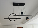 雷士（NVC）餐厅吊灯LED现代简约北欧轻奢黑金餐桌带筒灯长条WHDD40D/G-01 实拍图
