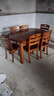 淘邦  实木餐桌 可伸缩折叠实木餐桌椅组合 餐桌餐椅套装吃饭桌子 1.38米胡桃色 一桌六椅 实拍图