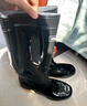 回力男士中高筒雨鞋雨靴胶鞋套鞋防水鞋HXL07-B 黑色高筒 44  实拍图