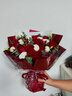 百花馆鲜花速递玫瑰花束生日礼物女士真花礼品送女友老婆同城配送当日达 【初心不负】11朵红玫+桔梗+红豆|JD268 实拍图