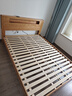 源氏木语全实木床北欧风小户型卧室家具橡木床现代简约主卧1.5m1.8m双人床 原木色低铺夜光床直靠【橡木】 1500mm*2000mm  框架结构 实拍图