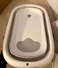 iuu婴儿洗澡盆 可折叠宝宝浴盆大号 洗澡神器躺托浴架新生儿童用品 【北欧灰】单盆 材质：FAD食品级材质检测认证 实拍图