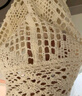 CACUSS帽子女秋冬毛线帽女编织冷帽手工钩花镂空针织帽堆堆帽薄款 米色 实拍图