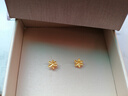 六福珠宝足金栀子花黄金耳钉耳饰送礼 计价 G01G0027DS 0.98克(含工费100元) 配硅胶耳堵 实拍图