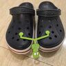 卡骆驰（CROCS）洞洞鞋贝雅卡骆班轻便耐磨一脚蹬休闲鞋|205089 黑色/白色-066 46 /47(300mm) 实拍图