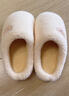 朴西扶桑棉拖鞋简约女士冬天室内家居保暖毛绒拖鞋情侣奶油黄;36-37 实拍图