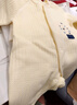 wua·wua婴儿连体衣婴儿衣服春秋夹棉男女宝宝保暖内衣新生儿衣服秋冬睡衣 保暖款 黄小熊+黄星星 80cm (建议9-12个月 16-22斤) 实拍图