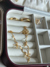周六福（ZLF）  黄金耳环女款5G足金甜美小清新雪花耳坠耳钉 计价 1.45g 实拍图