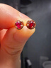 六福珠宝 18K金红宝石耳钉(单只) 共5分/红18K/约0.36克 实拍图