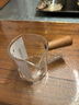 玻璃小奶盅带刻度带木手柄奶杯木柄奶盅司浓缩咖啡萃取量杯咖啡杯 双嘴 实拍图
