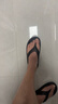 七色纺人字拖鞋男士四季户外穿防滑沙滩夹趾室内居家用凉拖 黑色 42-43 实拍图