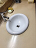 潮窑椭圆形台中盆半嵌入式台上盆洗脸盆洗手盆家用卫生间陶瓷洗面盆 18寸椭圆白色盆 赠送下水 实拍图