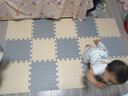 纯色泡沫地垫拼接垫子家用婴儿卧室加厚爬行儿童地板拼图地垫 灰色【送边条】 30*30*1.0cm厚【6片树叶纹/隔热耐磨】 实拍图