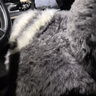 百冉皮毛一体冬季纯羊毛汽车坐垫长毛无靠背座垫真毛车垫单片方垫毛垫 前排一片+1个腰靠灰色 其他车型留言车型(95%车型可用) 实拍图