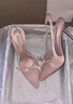 CHARLES&KEITH缎面蝴蝶结尖头高跟凉鞋女生日礼物CK1-60361556 Light Pink浅粉色 36 实拍图