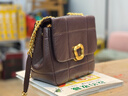 Songmont山下有松中号巧克力包新款头层牛皮单肩链条小方包 巧克力色 现货 实拍图